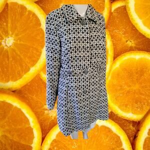 Taxi‎ Collared Button Up Wool Blend Fitted Coat Size Large